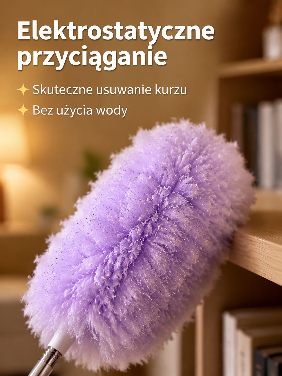 Rozciągana szczotka do kurzu z właściwościami antystatycznymi