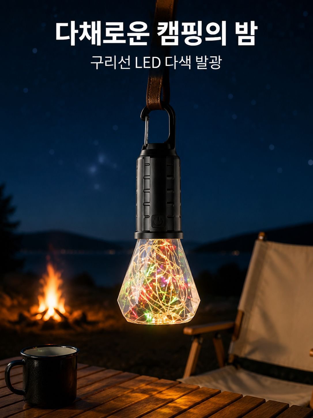 솔라 컬러풀 캠핑 라이트