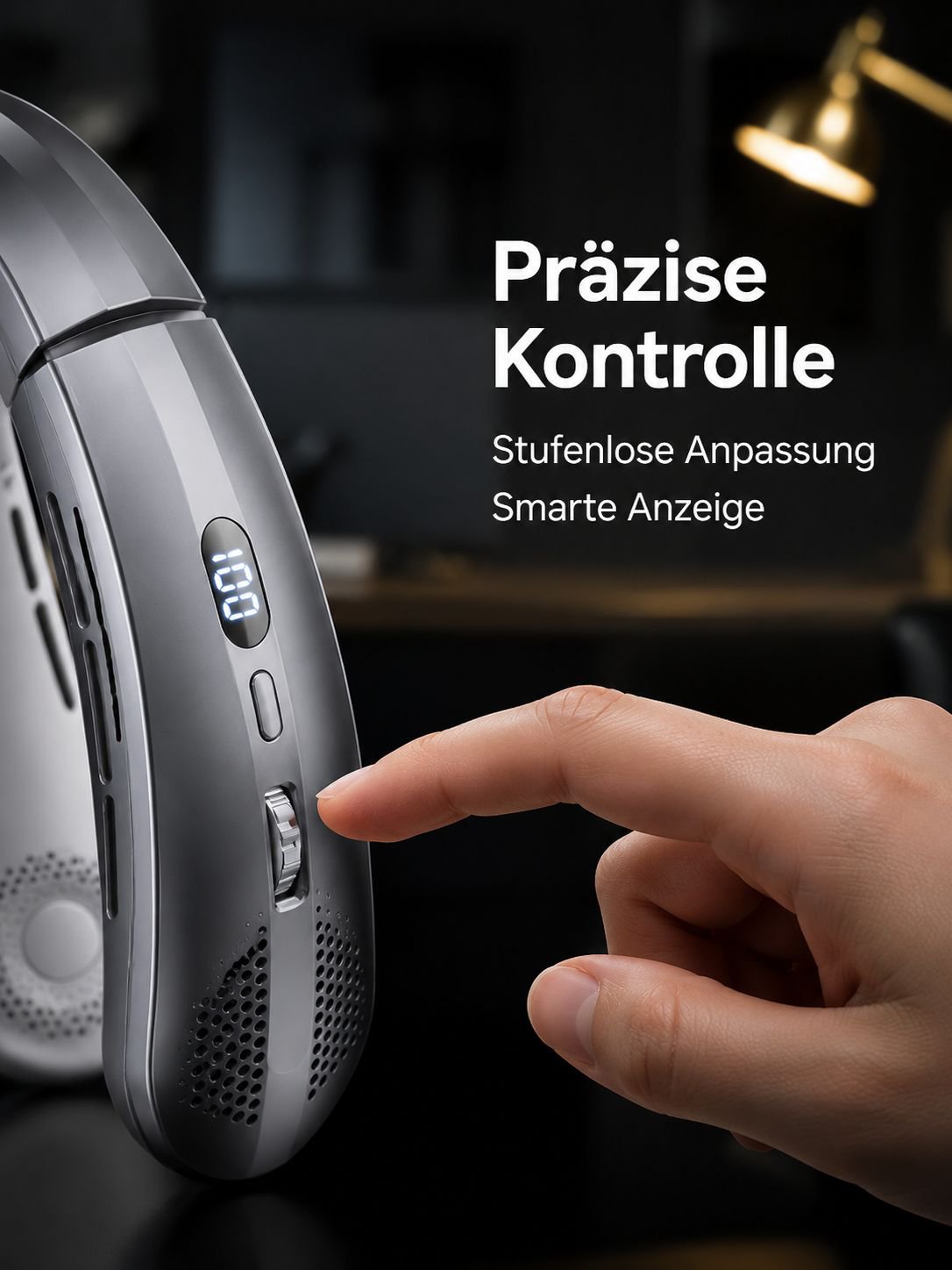 Tragbarer schaufelloser Turbinen-Nackenventilator, ultra-leise, 100 Geschwindigkeiten, aufladbar