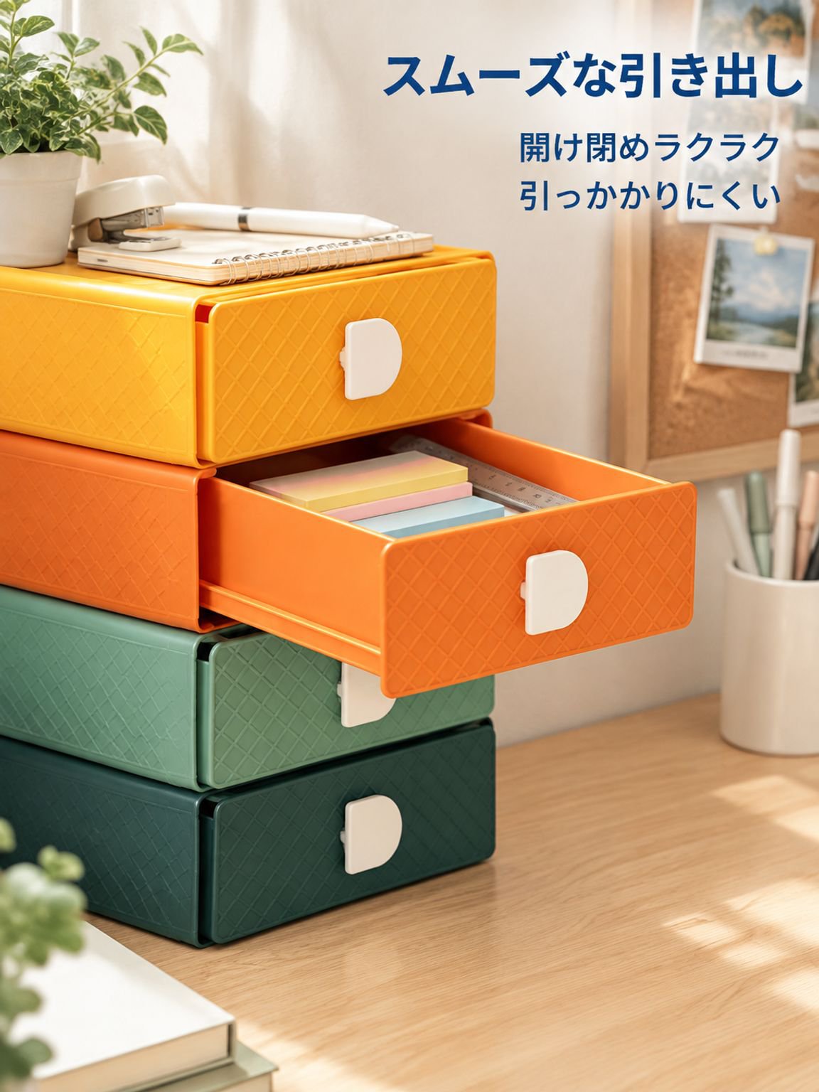 ペンやハサミをまとめて収納できるデスクオーガナイザー