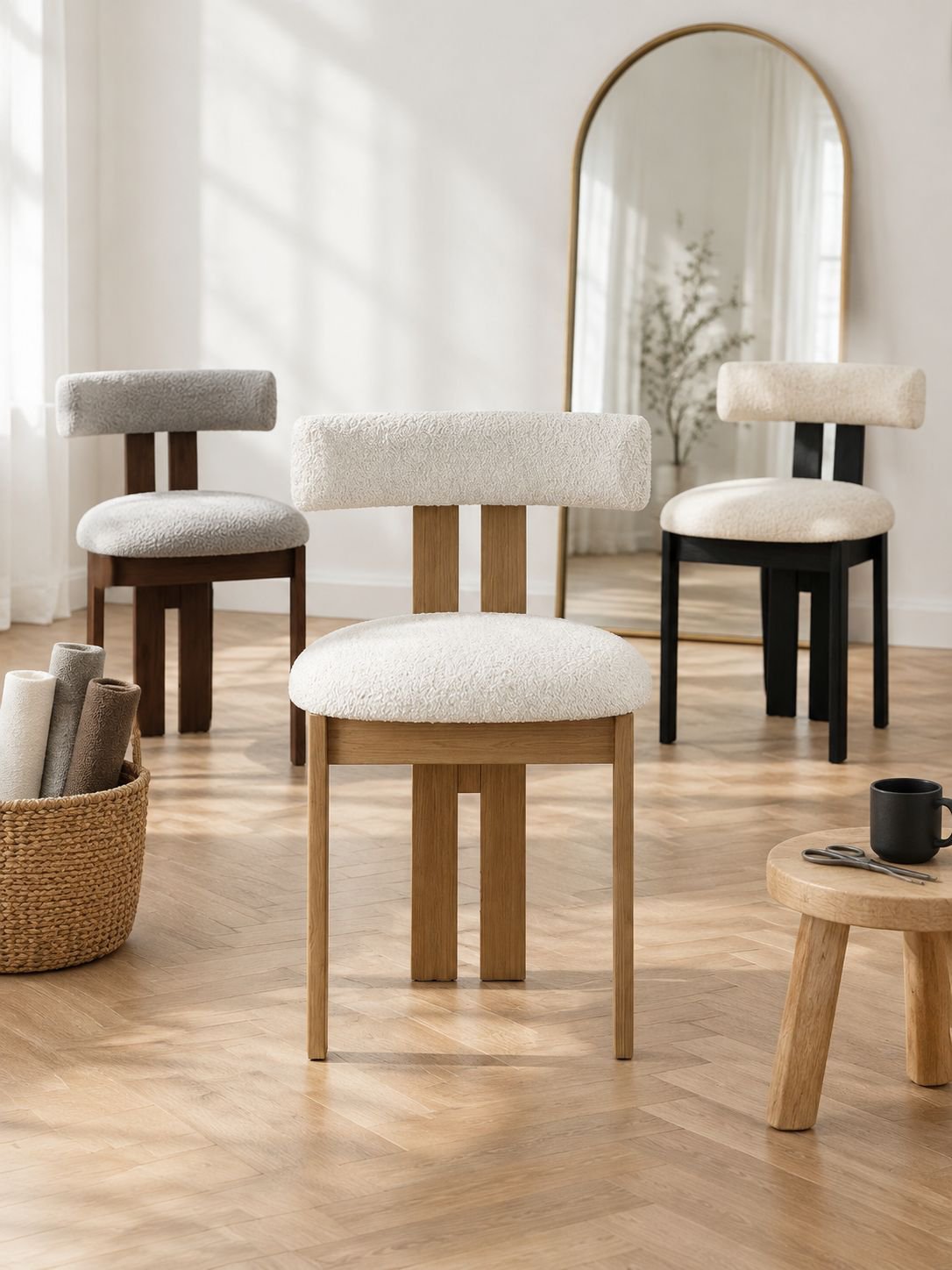 Holzstuhl mit Rückenlehne im klassischen Vintage-Stil