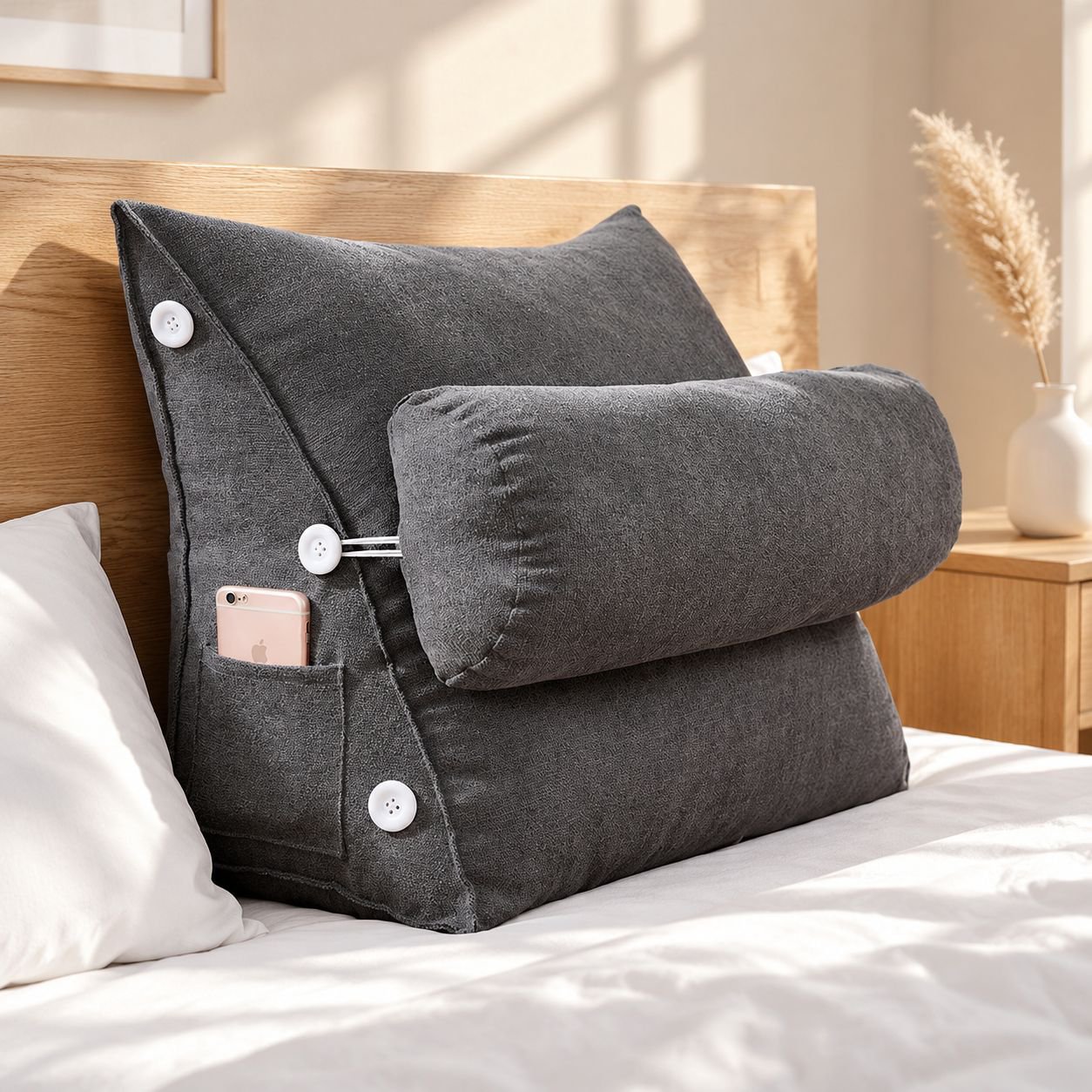 Nordische koreanische Samt-Dreieckskissen Rückenlehne Sofa Erker Kissen langes Kissen