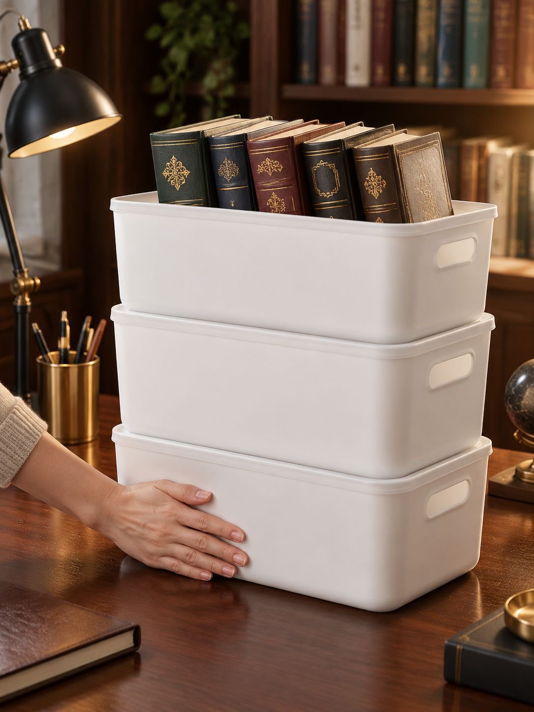 Durable plastic sundries storage box for home organization