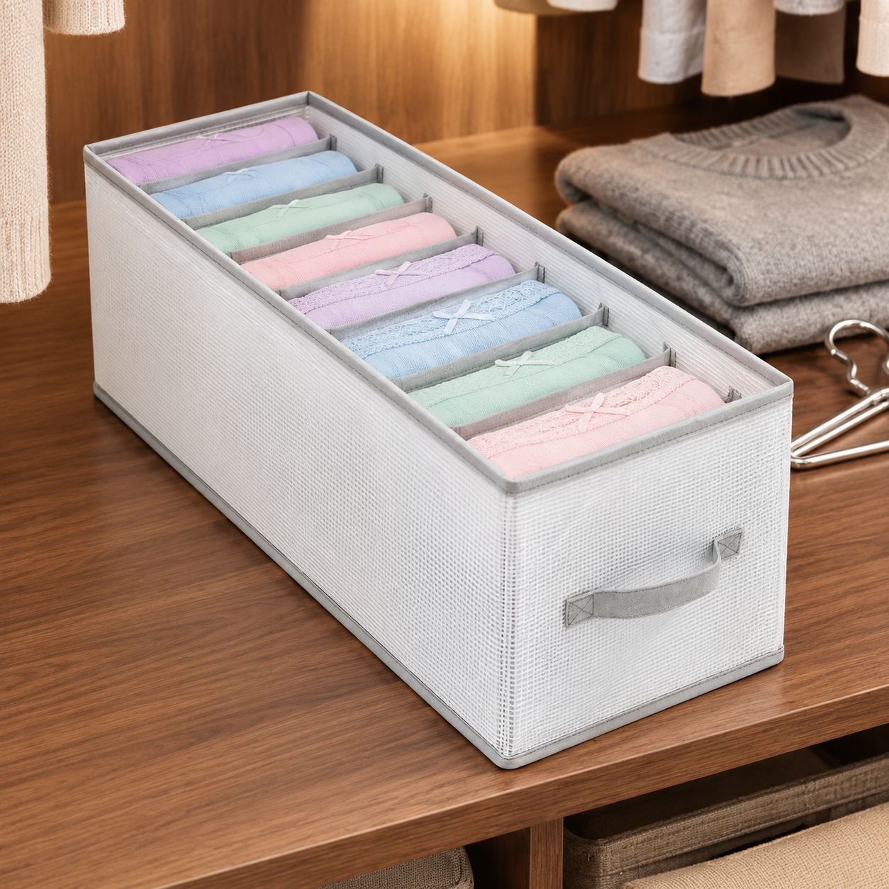 Transparent Mesh Fabric Storage Box