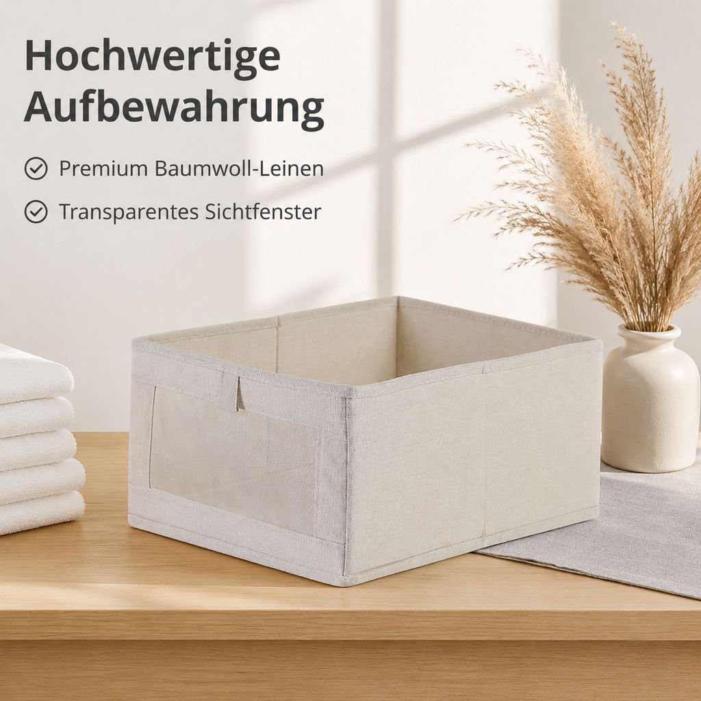 Faltbare Aufbewahrungsbox aus Baumwolle und Leinen
