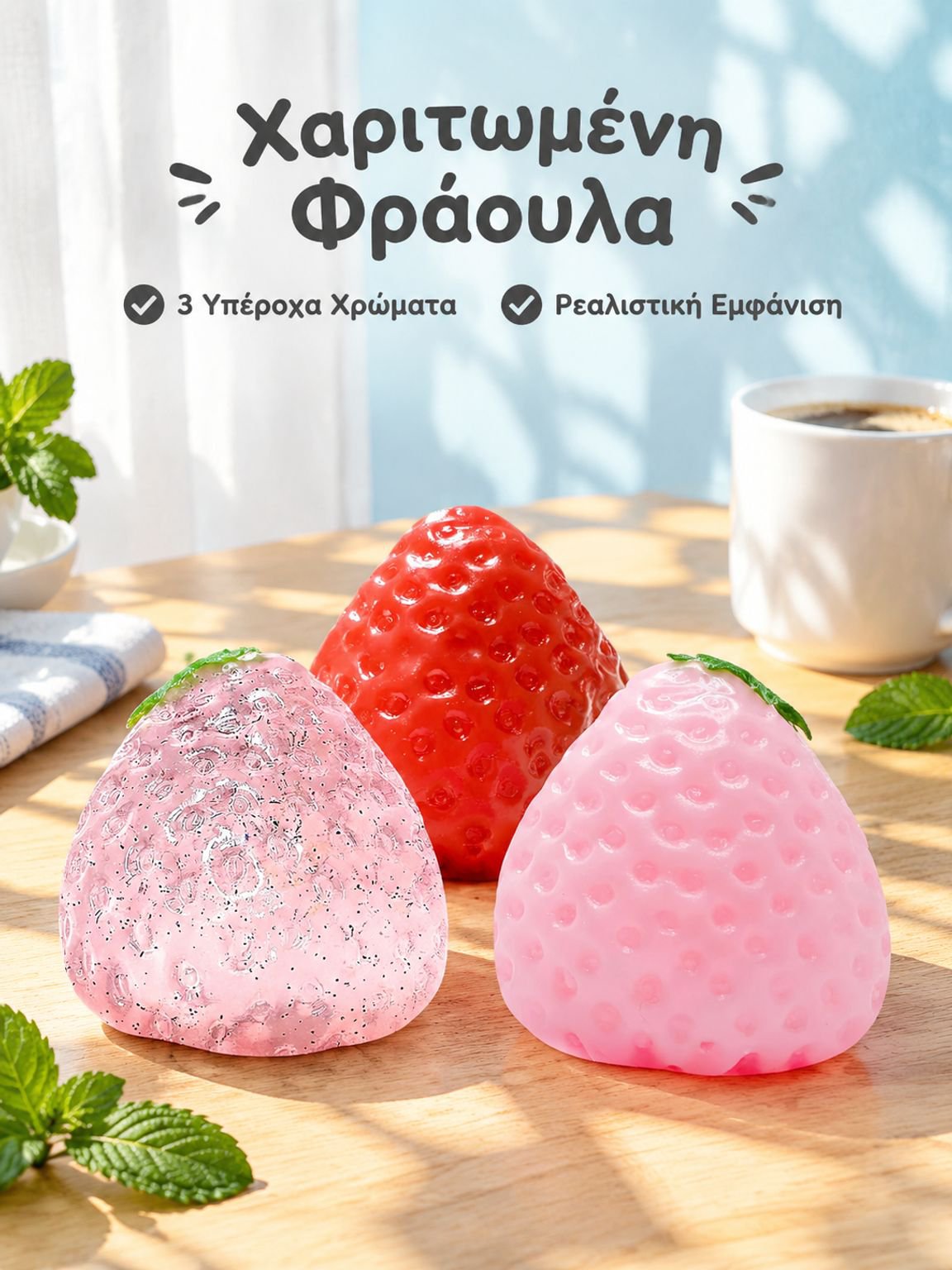 Υπερβολικά μαλακή, κρεμώδης φόρμα γλυπτικής φράουλας