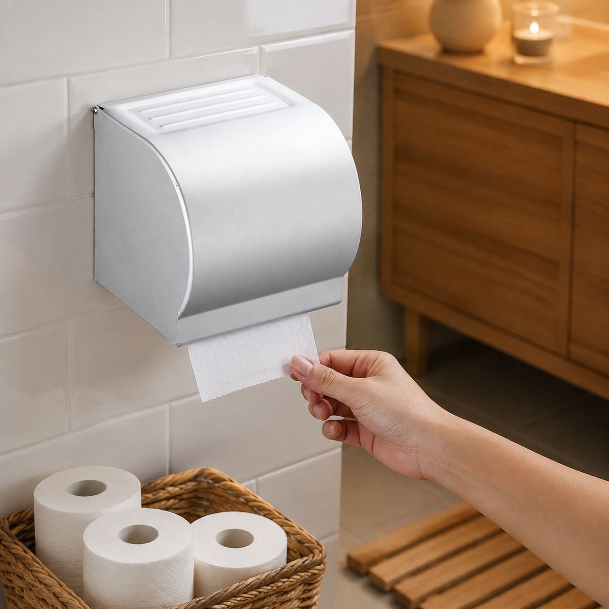 Multi-functional Shockproof Toilet Paper Box, Lightweight and Supports 50kg