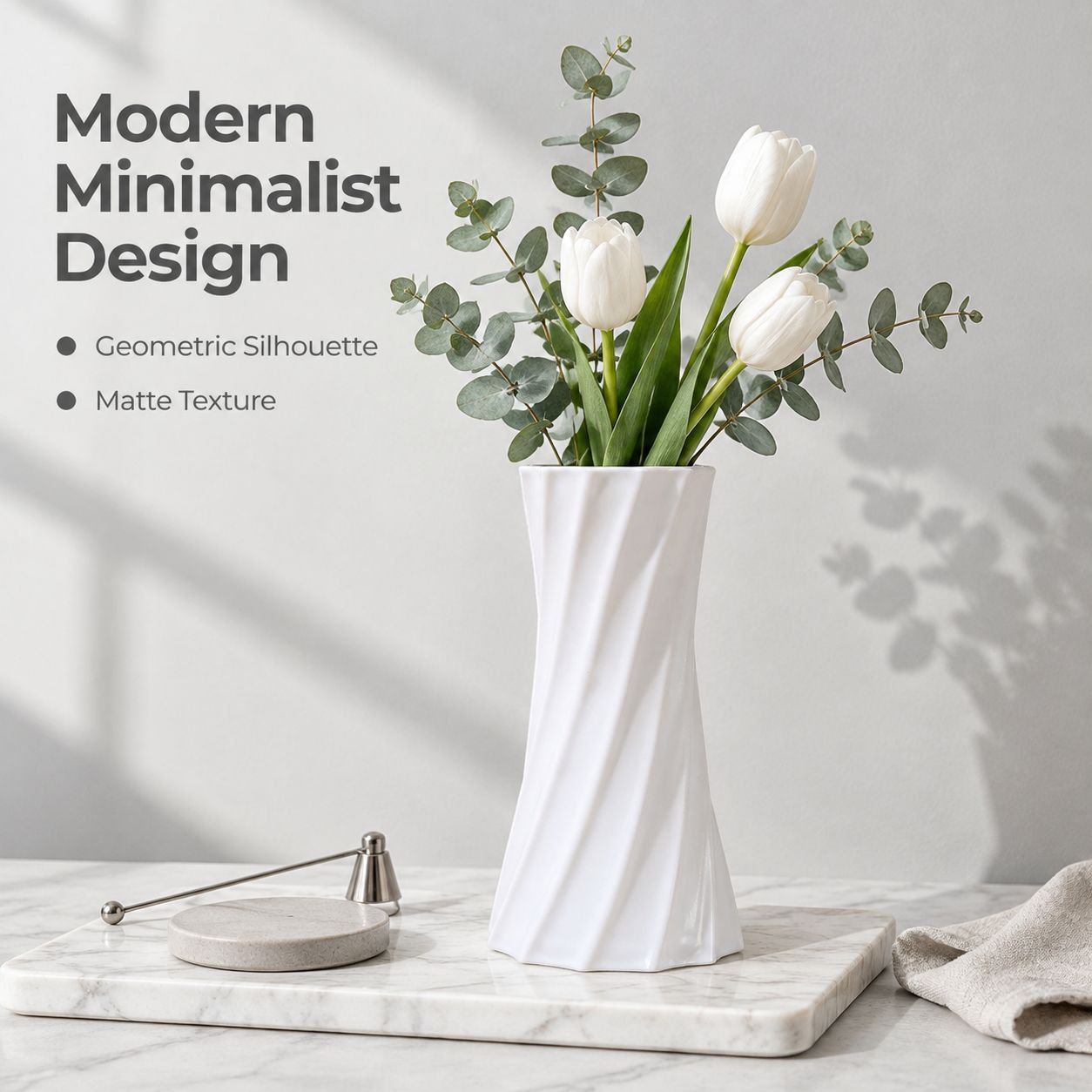 Modern Minimalist Plastic Flower Vase Creative Floral Arranger for Home Decor