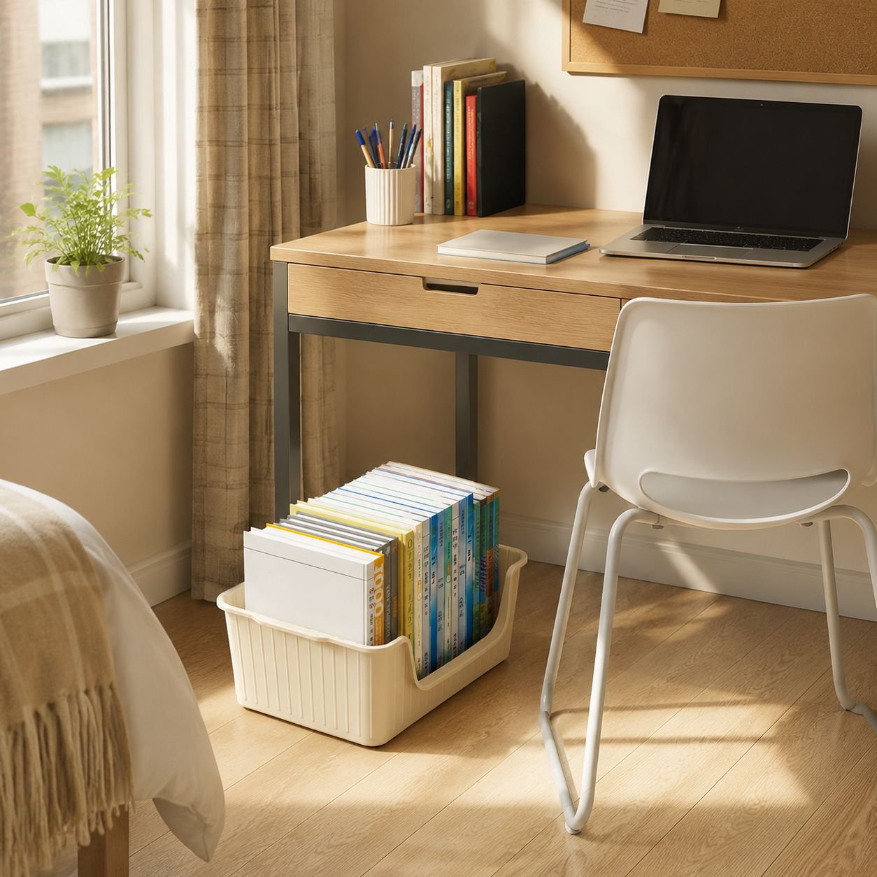 Student Storage Box with Wheels for Books and Toys