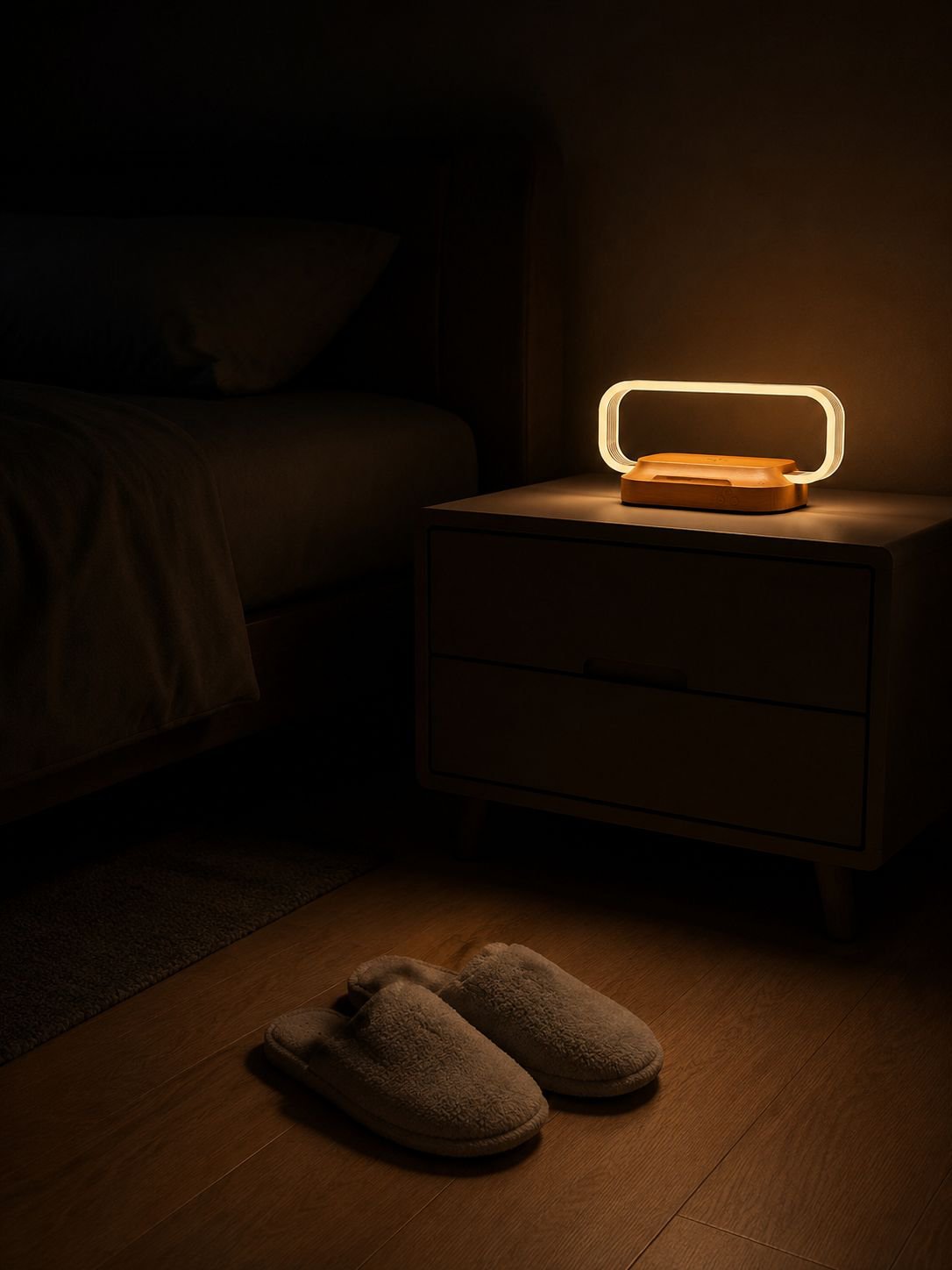 Ajuste de brillo táctil en lámpara de mesa para dormitorio