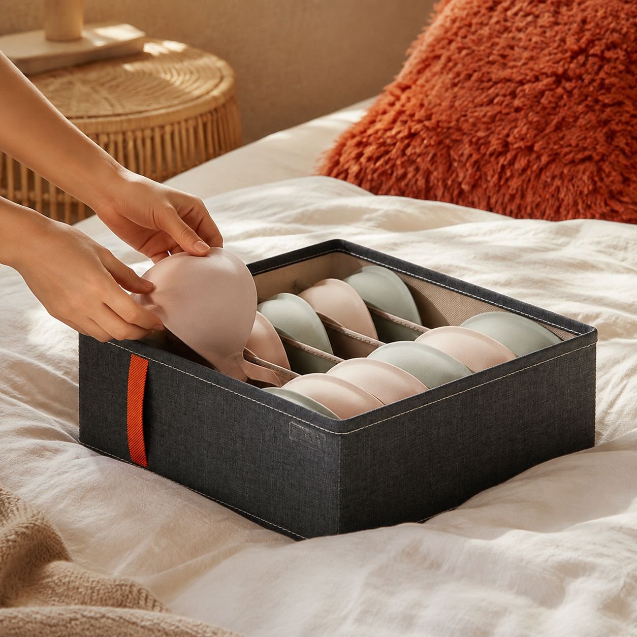 Organizador de calcetines, ropa interior y sujetadores, caja divisora para cajones de armario