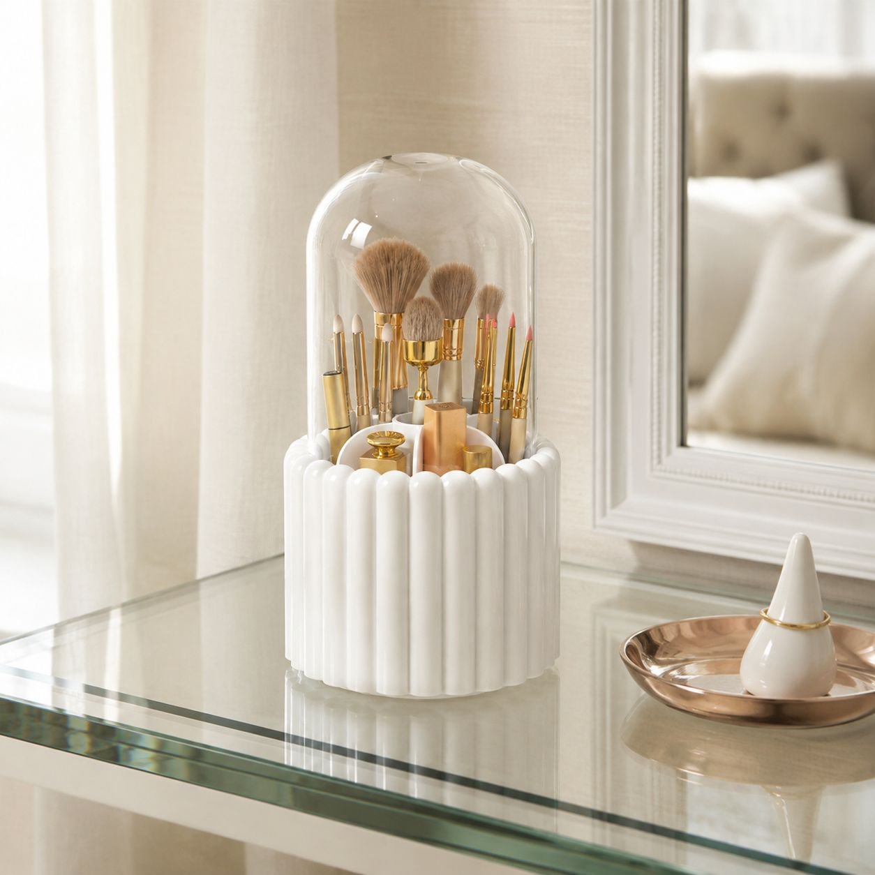 Dustproof Lid Makeup Storage Box for Brushes