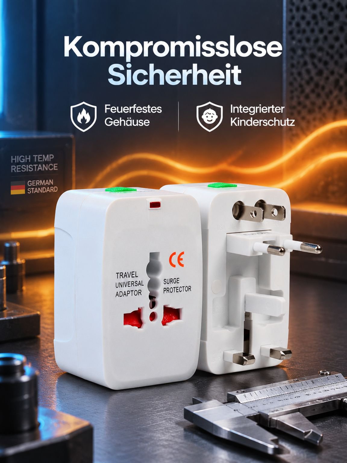 Robuster und langlebiger Steckdosenadapter