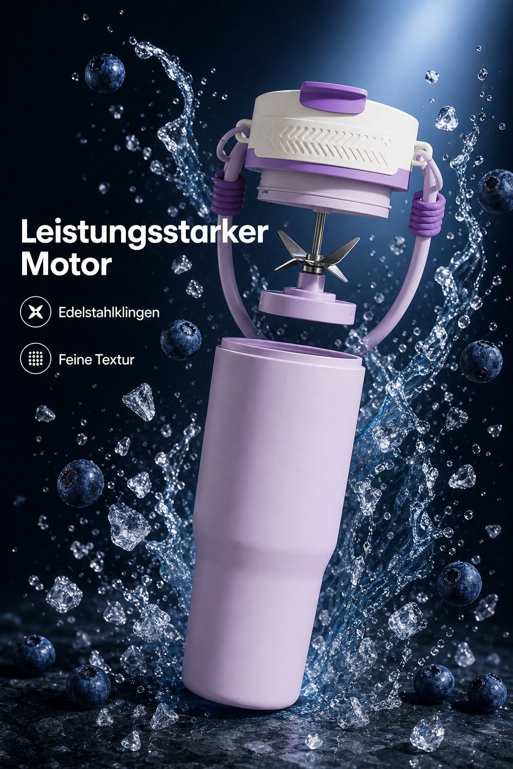 900ml Tragbarer Mixer mit großem Fassungsvermögen und Trinkbecher