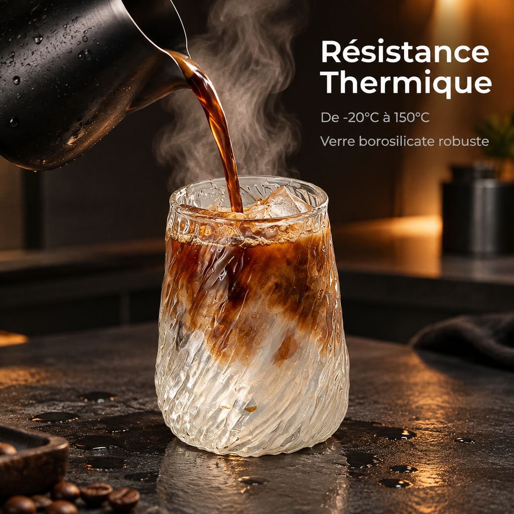 Verre en Borosilicate Résistant à la Chaleur Tasse à Café Latte