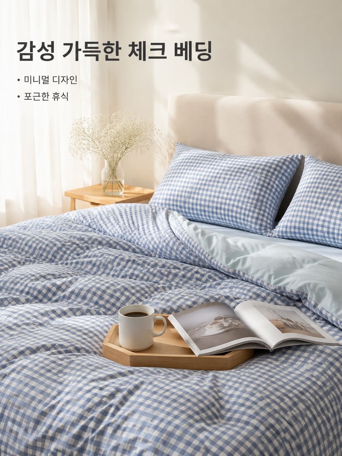순면 체크 패턴 침구 4종 세트
