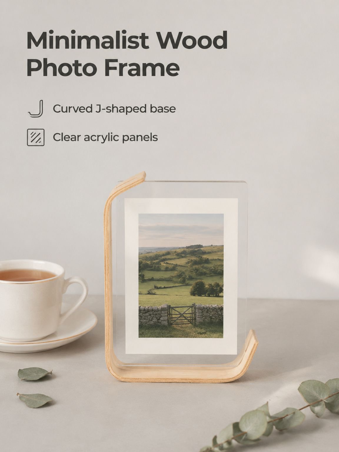 7-Inch Clear Double-Sided Acrylic Photo Frame Stand