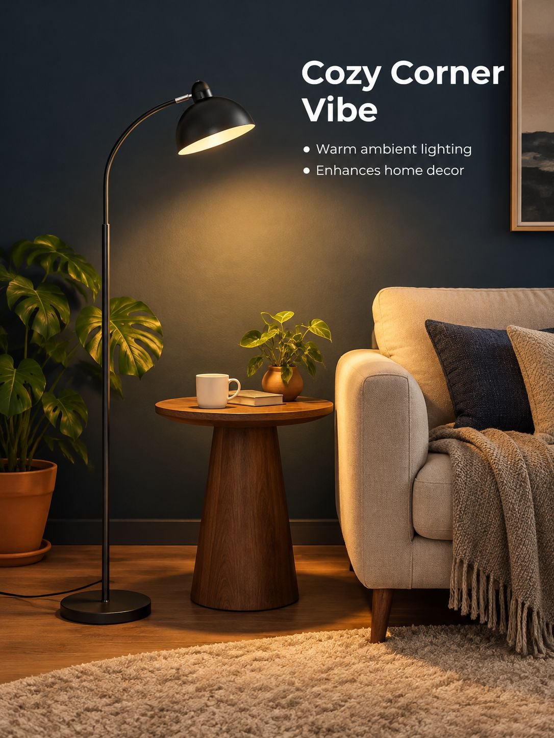Eye-friendly LED floor lamp with elegant home lighting design