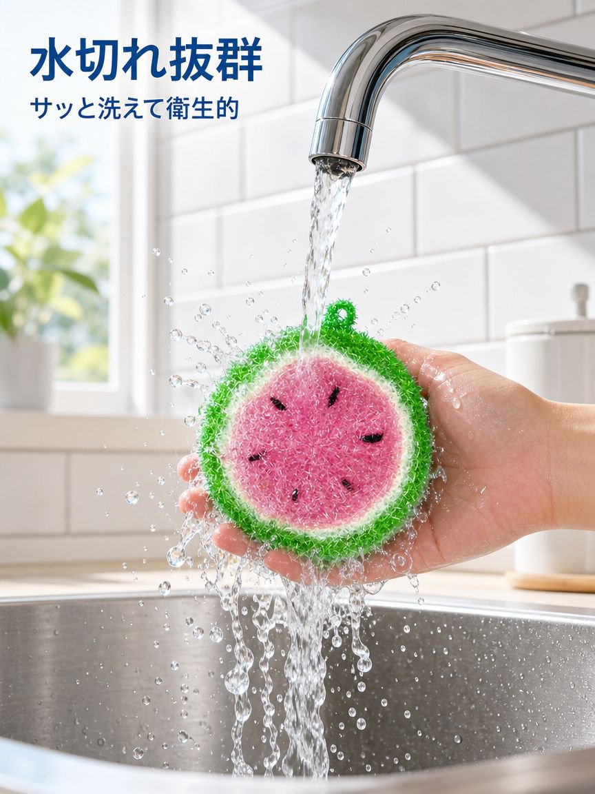 スイカ型食器用ブラシ