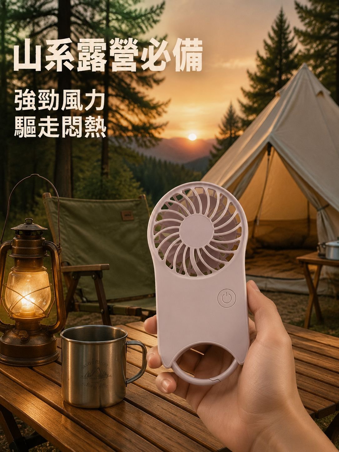 帶登山扣的便攜式風扇