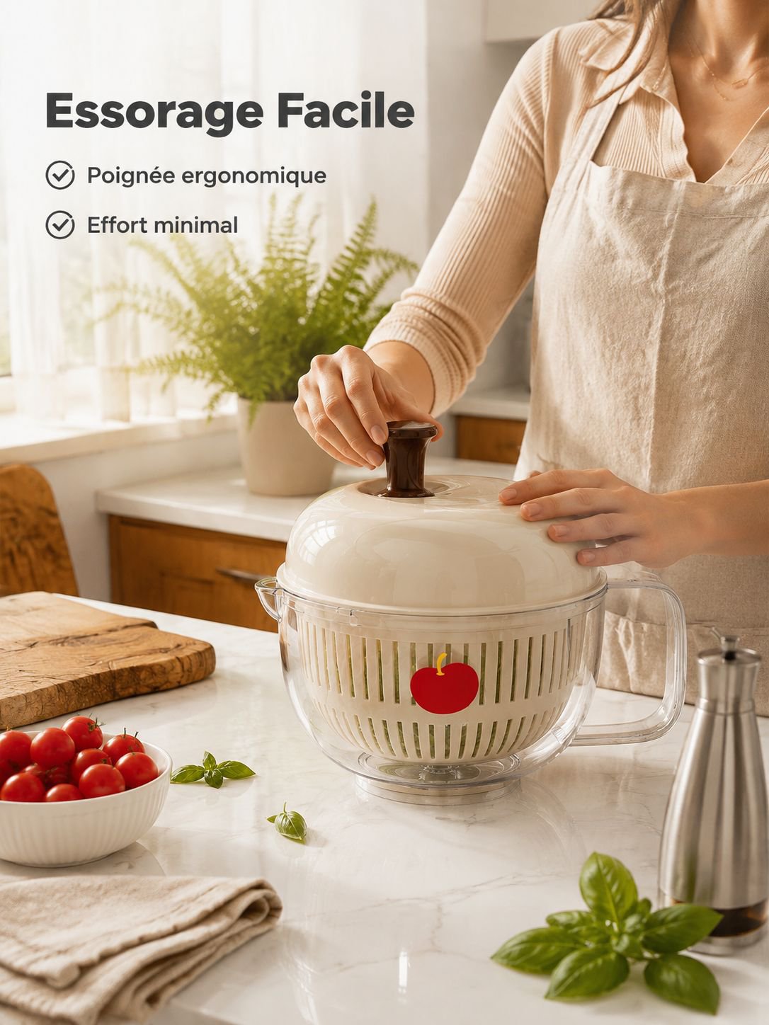 Déshydrateur de fruits et légumes multifonction à manivelle