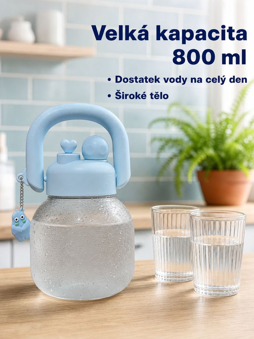 Dvouúčelový velkoobjemový hrnek s brčkem a držadlem
