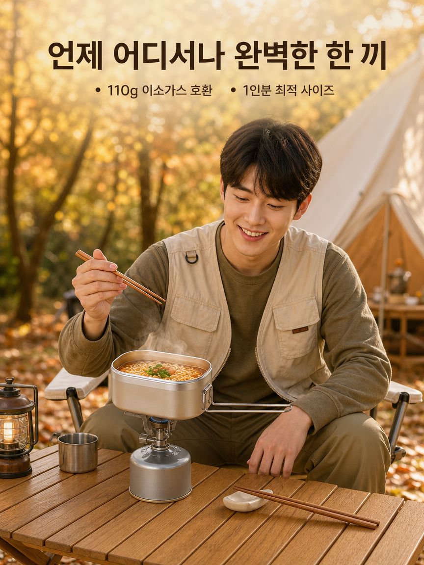 알루미늄 재질의 휴대용 캠핑 도시락
