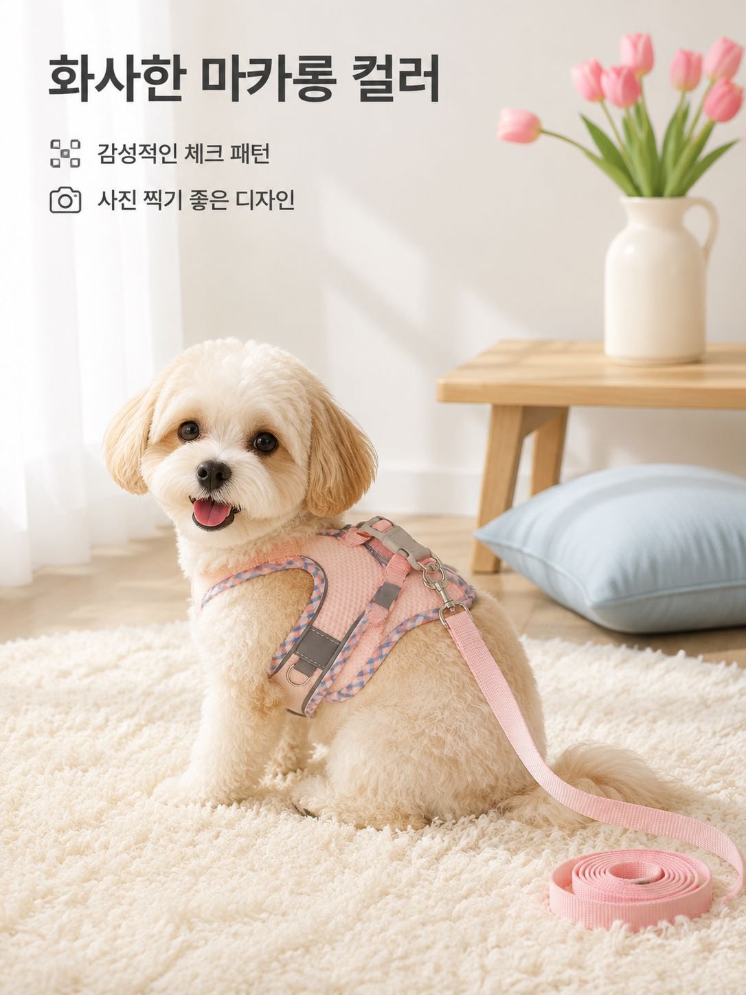 맞춤형 반려동물 조끼형 하네스