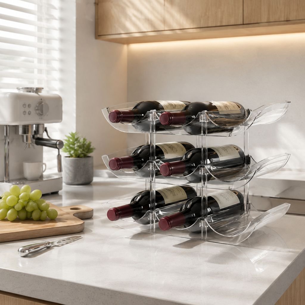 Weinregal für die Arbeitsplatte, neues 2-lagiges, 3-lagiges und 4-lagiges Weinpräsentationsregal, ge