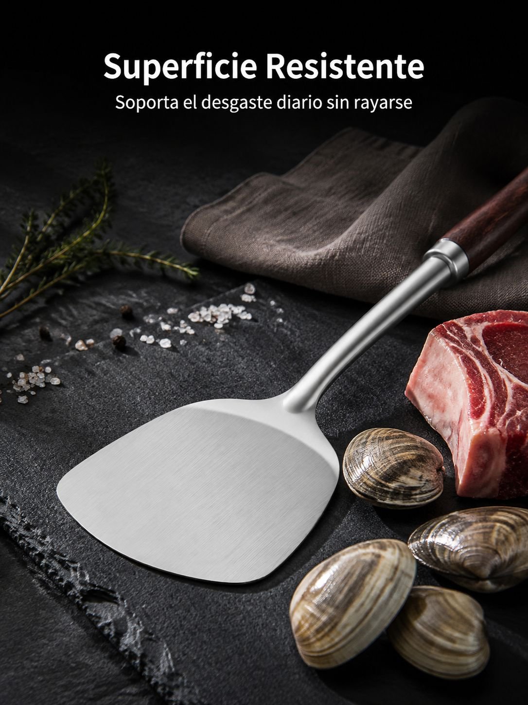 Espátula de acero inoxidable apta para uso intensivo