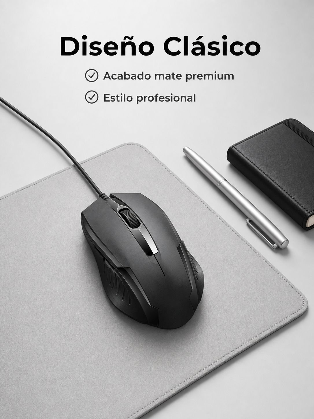 Ratón óptico con cable, perfecto para portátiles y ordenadores de escritorio