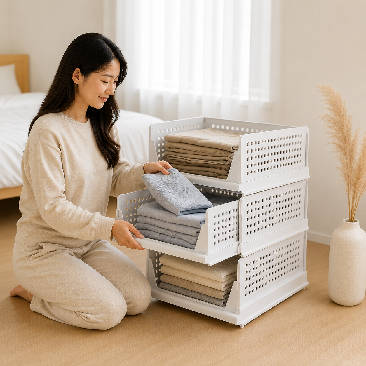 옷장 서랍형 플라스틱 다단 수납 선반