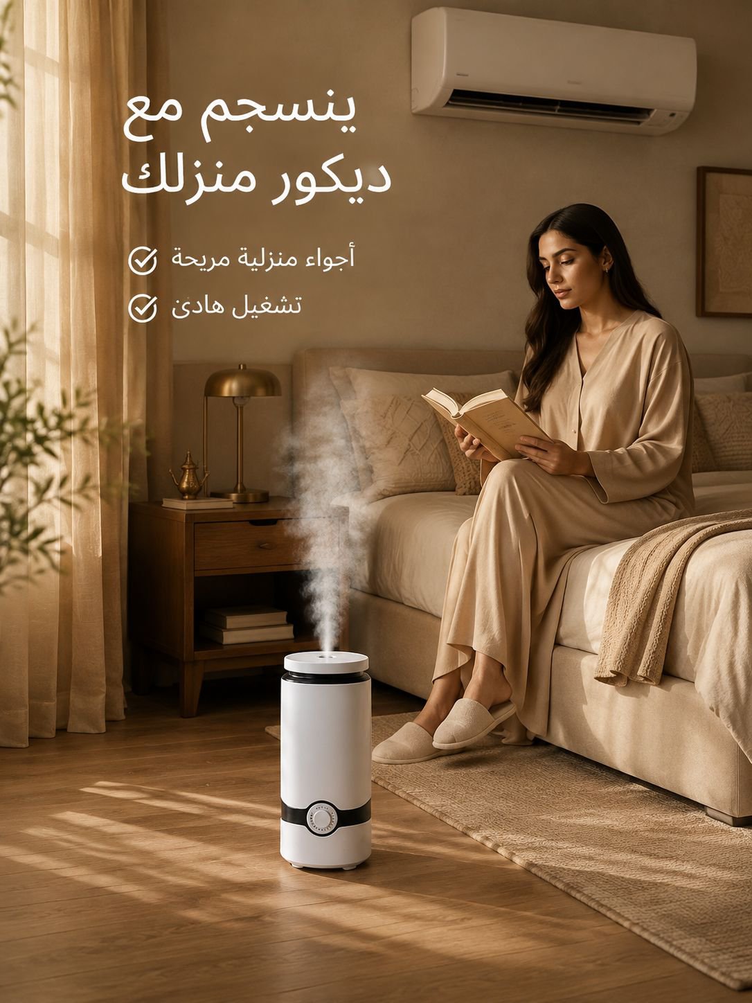 جهاز ترطيب الهواء الذكي مع سعة خزان ماء 4 لتر