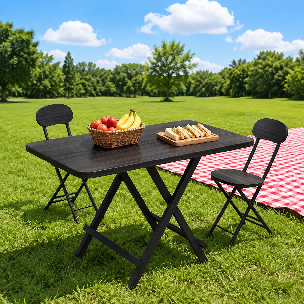 Compact folding table for small spaces and apartments
