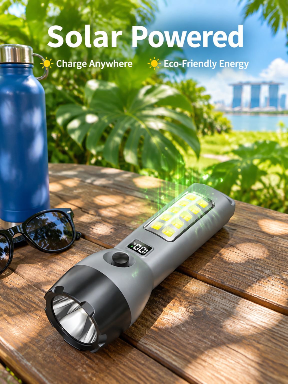 Multifunctional Solar Powered Flashlight
