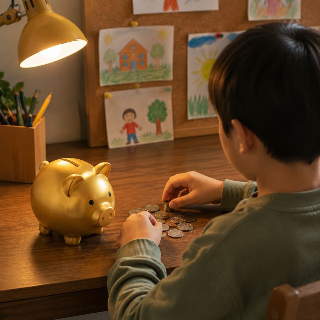 Golden Piggy Bank for Kids Creative Gift Savings Bank
