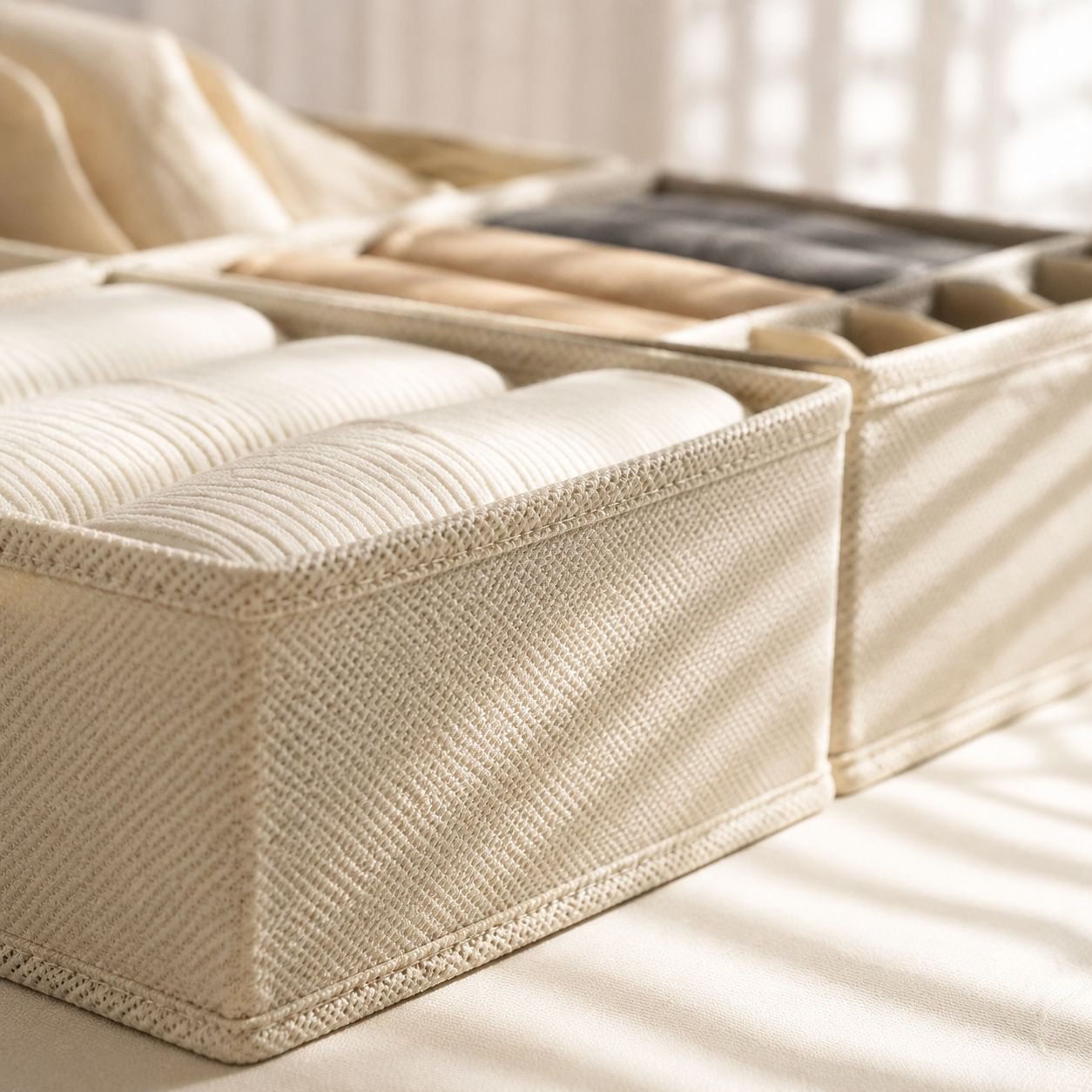 Foldable non-woven drawer organizer for efficient storage