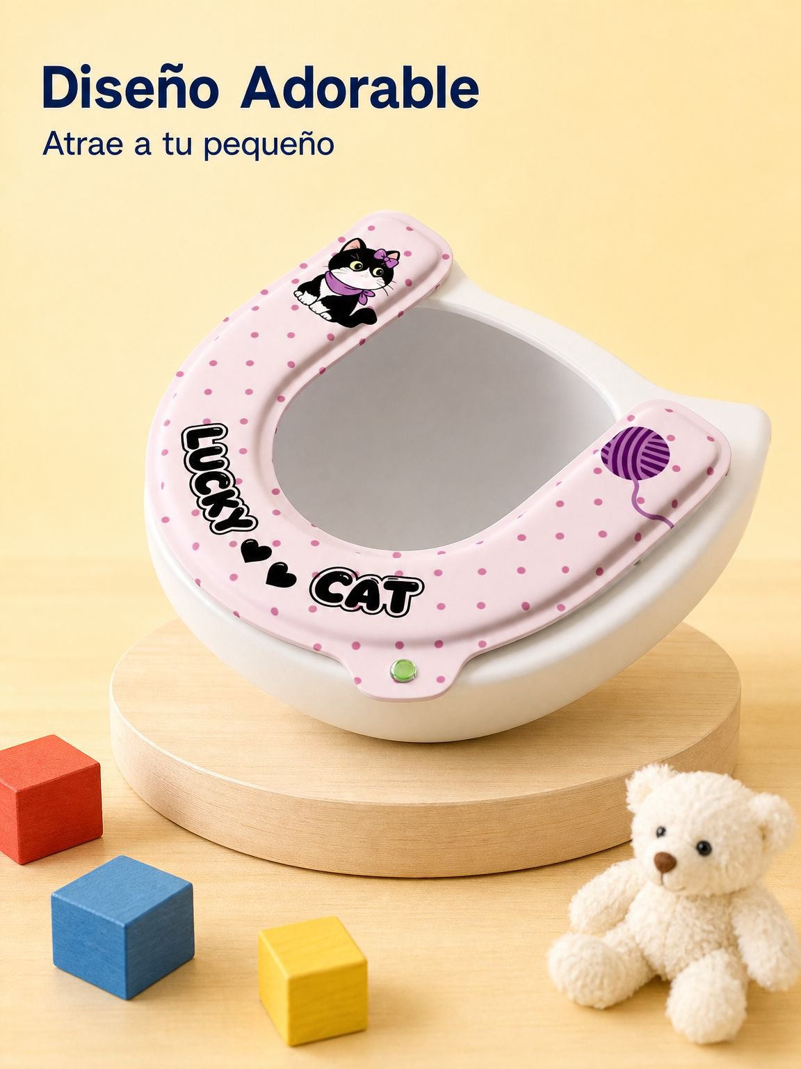 siento de inodoro impermeable extra grueso con diseño de dibujos animados y asas
