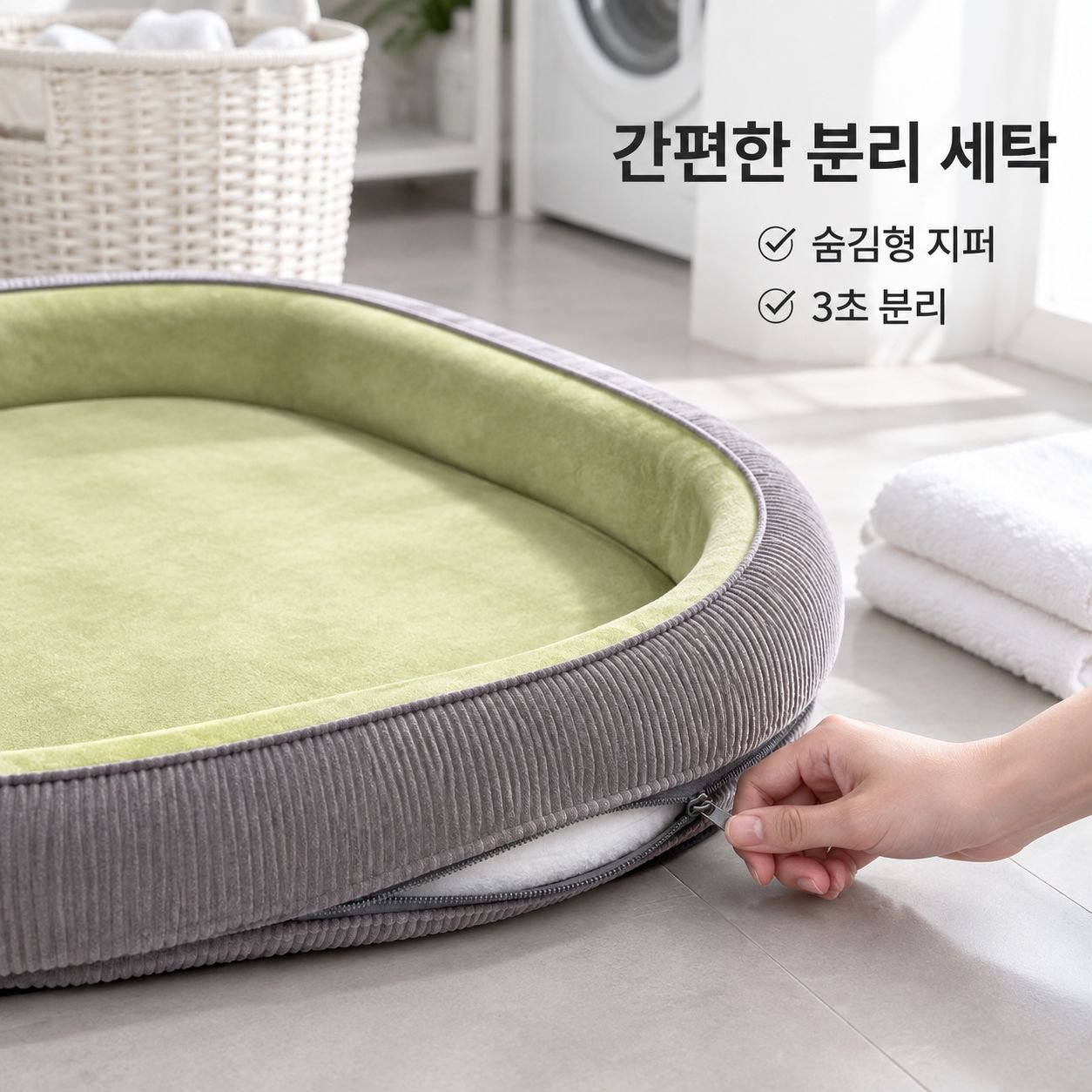 따뜻하고 분리 및 세탁이 가능한 겨울용 반려동물 침대