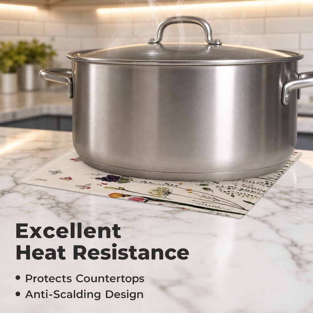 Multi-purpose Kitchen Anti-Scald Cup Mat, Floral Heat Insulation Table Mat
