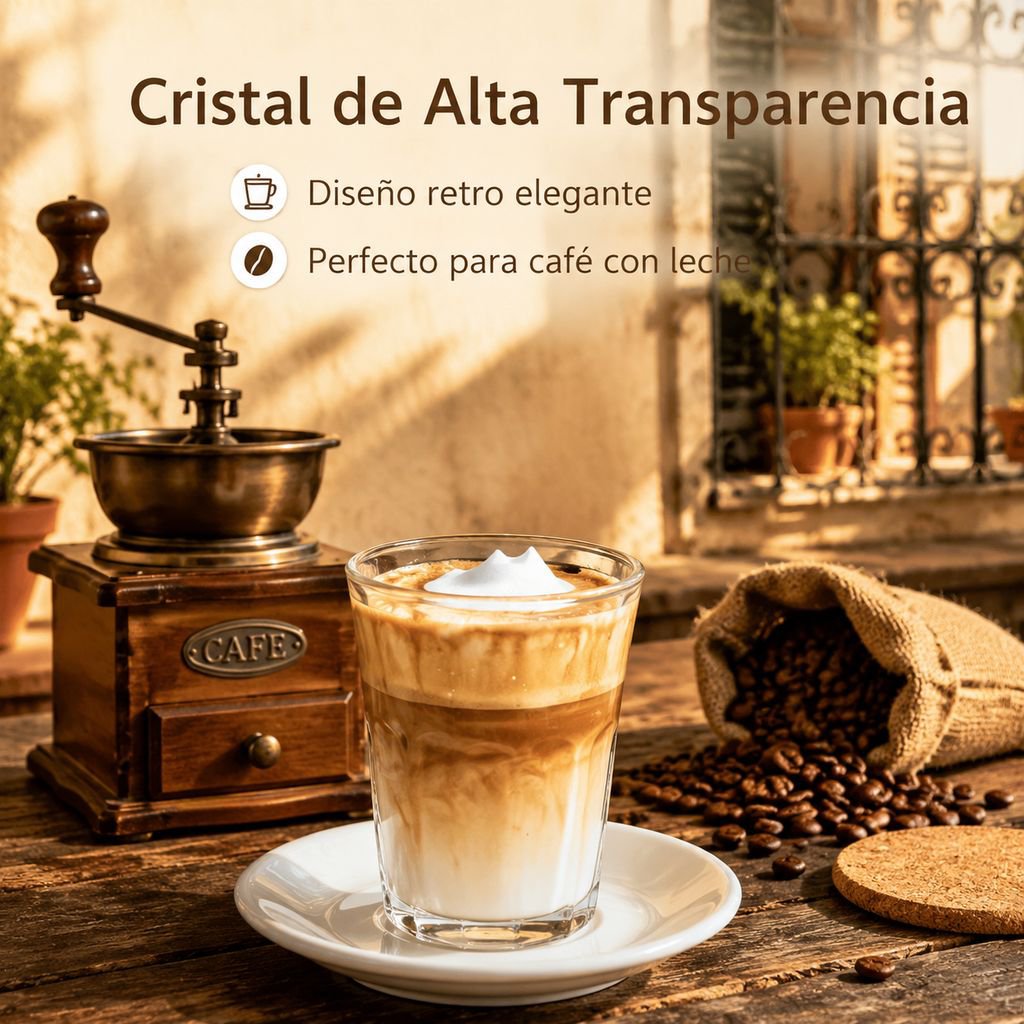 Taza de vidrio retro sencilla
