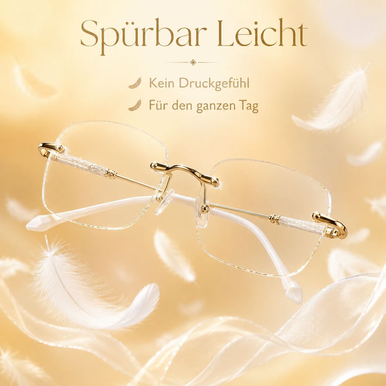 Hochwertige, rahmenlose Damen-Lesebrille
