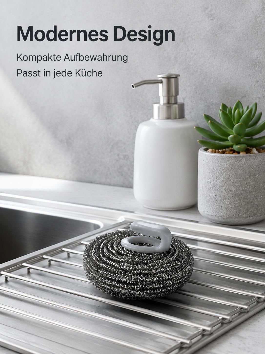 Detailansicht der auswechselbaren Stahlschwämme