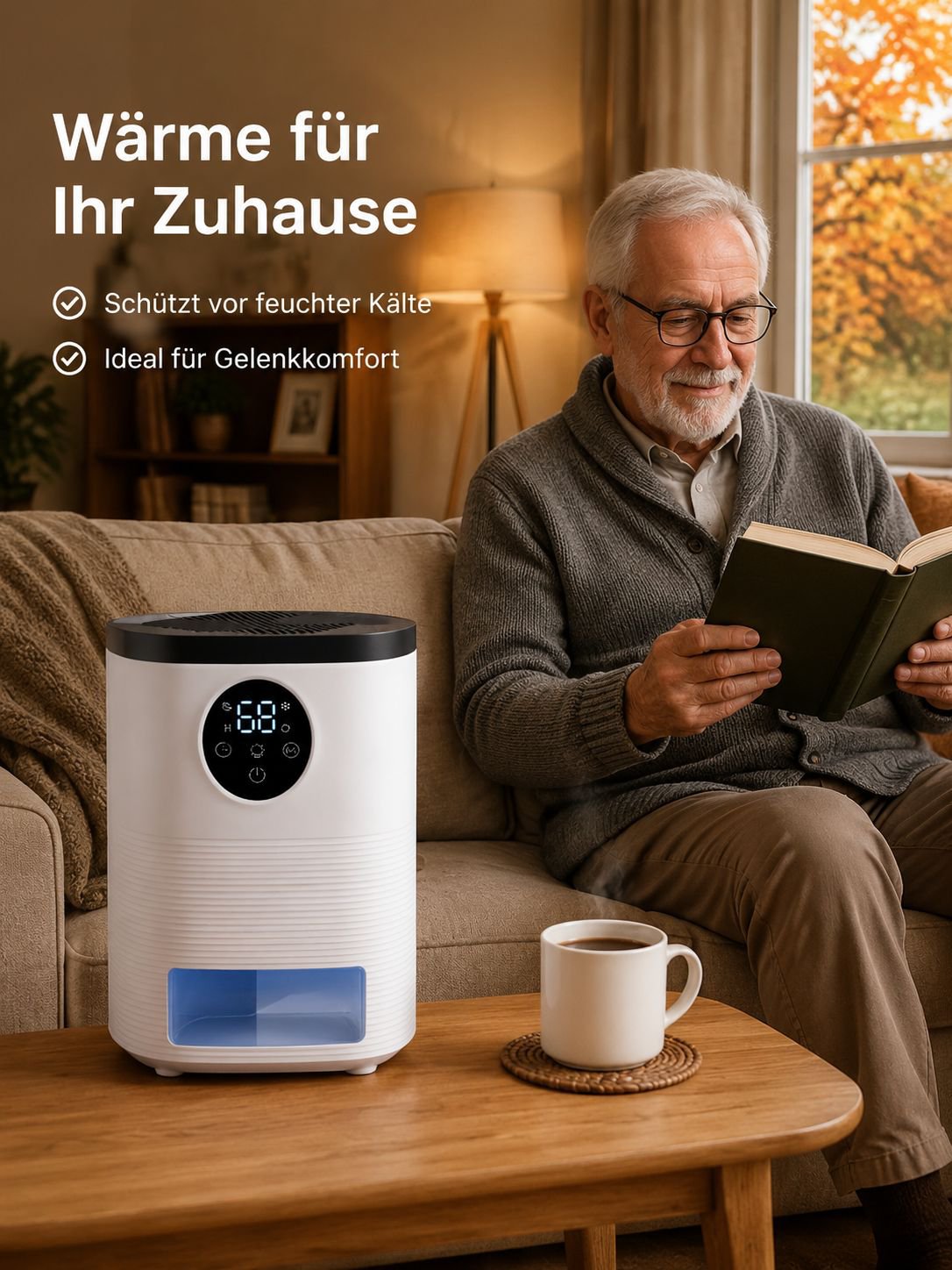 Kleiner Luftentfeuchter für den Haushalt auf einem Tisch