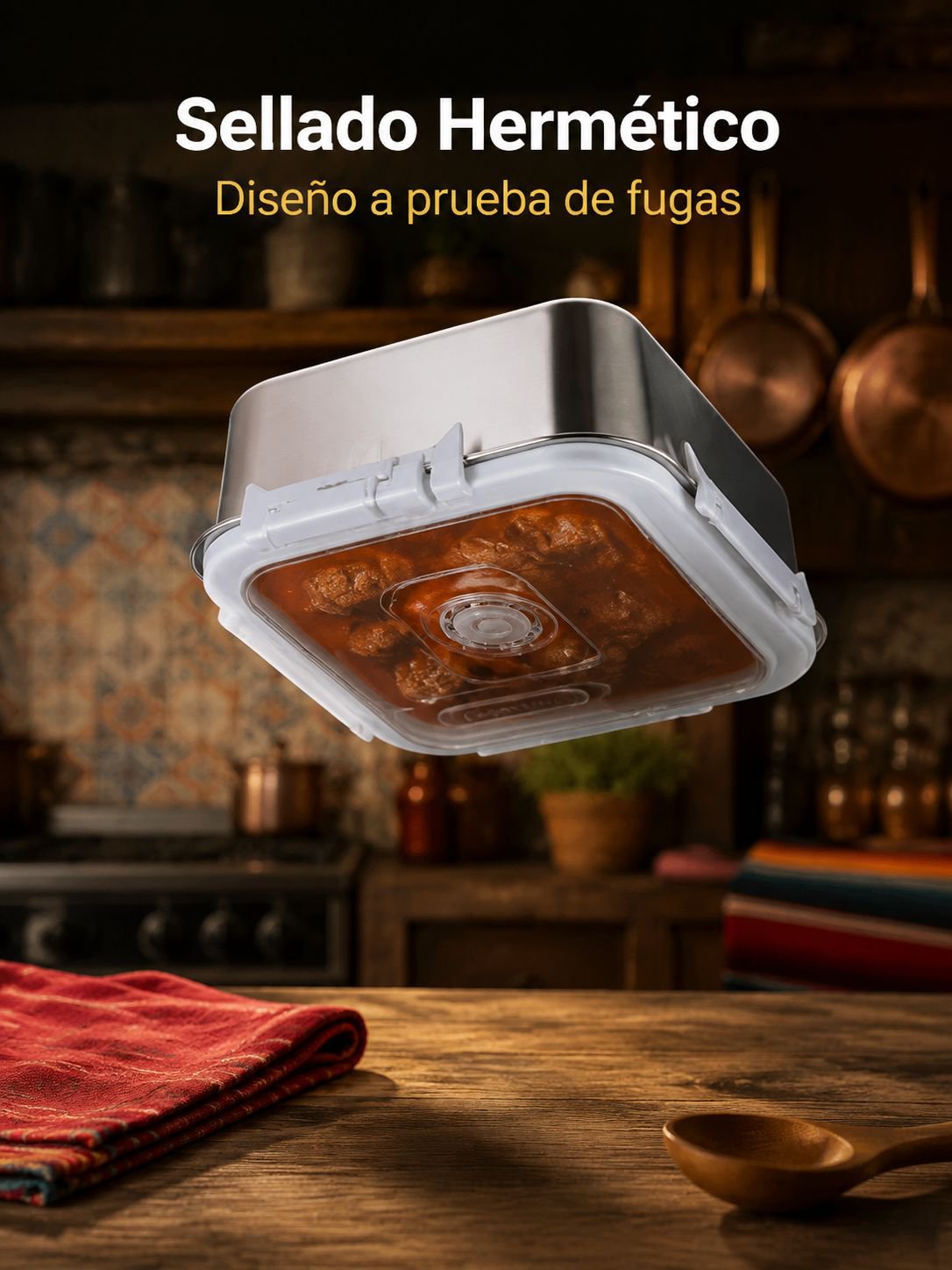 Acero inoxidable engrosado y sellado para almacenar cubos de arroz multifuncionales