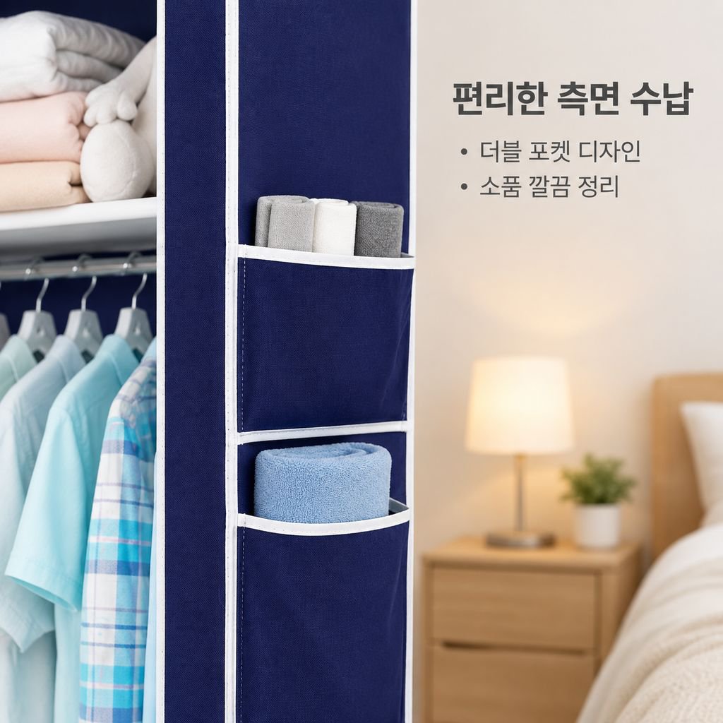 강화 스틸 패브릭 옷장 모던 심플 침실 원룸 조립식 수납 옷장