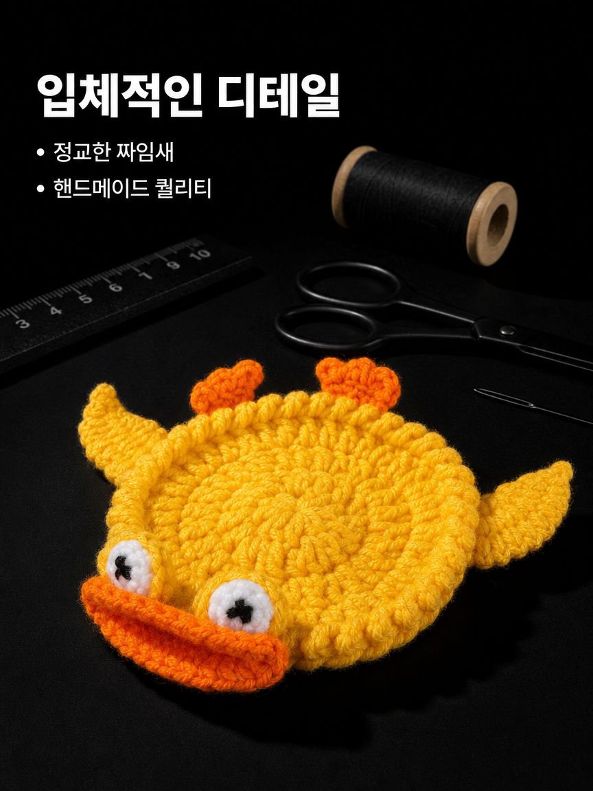 신상 핸드메이드 코바늘 동물 캐릭터 컵받침 스트레스 해소 귀여운 디자인