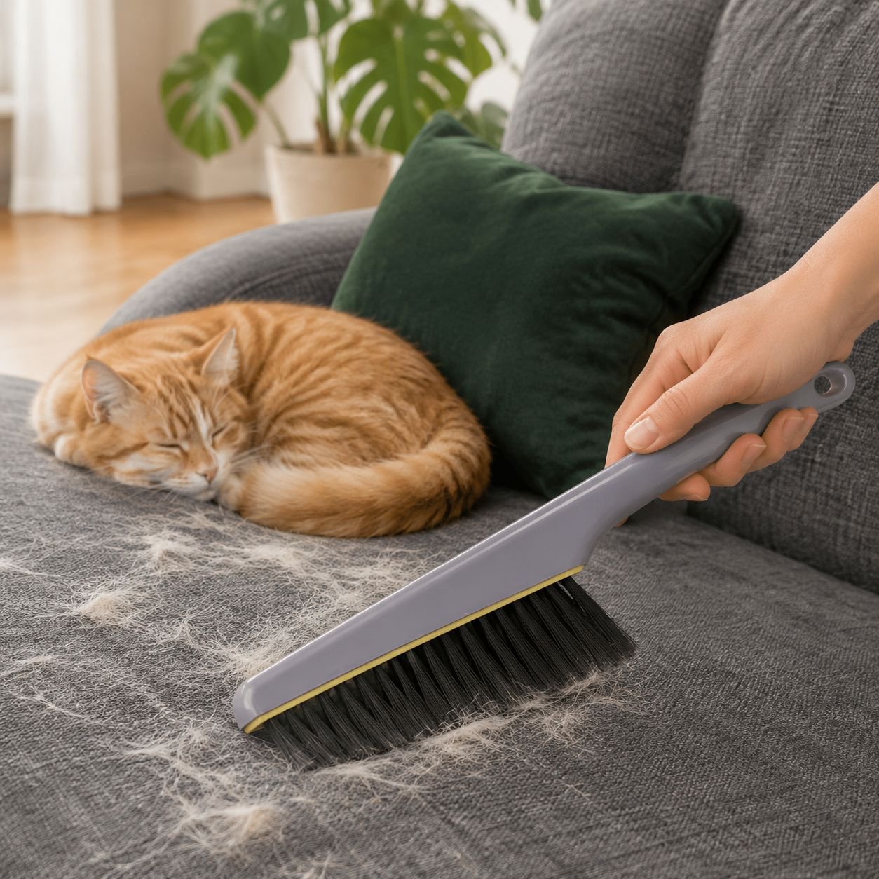 Dusting Brush Set with Storage Handle, Easy Bed Cleaning