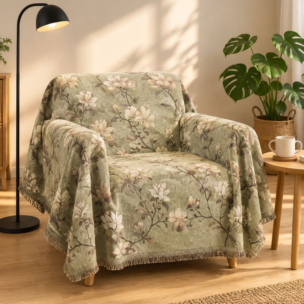 Chenille Vintage rutschfester Sofaüberwurf Allwetter Sofadecke