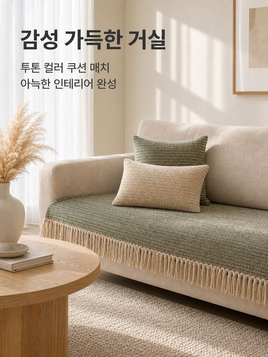 미끄럼 방지 거친 천 소파 쿠션
